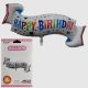 Happy Birthday Banner Shape Foil Balloon