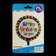 Happy Birthday Black Round Foil Balloon