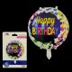 Happy Birthday Round Foil Balloon - Multi Colour