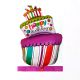 Happy Birthday Tilted Cake Shape Foil Balloon