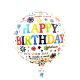 Happy Birthday White Round Foil Balloon