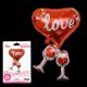 Love Heart With 2 Glasses Foil Balloon