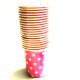 Pink Polka Dot Paper Cups - Set of 20