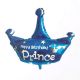 Prince Crown Shape Blue Foil Balloon