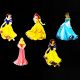 Princess Theme Cutouts/Stickers Decoration - Set of 5 - 1FT Height