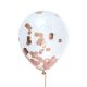  Rose gold confetti balloons - Set of 5