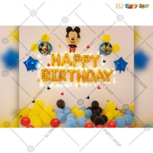 02A - Mickey Mouse Theme Birthday Decoration Combo - Set Of 59