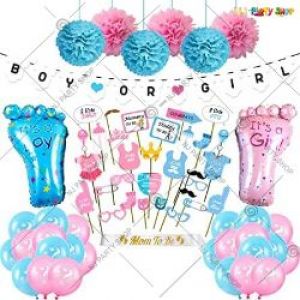 02J - Baby Shower Decoration Combo - Pink & Blue - Set Of 68