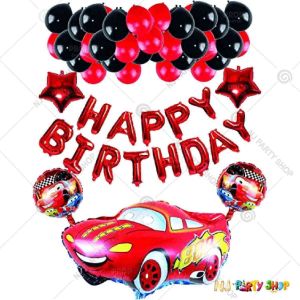 03T - Car Theme Birthday Decoration Combo - Set of 38