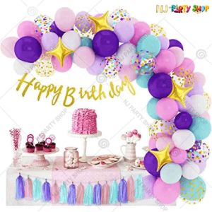 04U -Unicorn Theme Birthday Decoration Combo - Set of 92