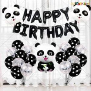 07G - Panda Theme Happy Birthday Decoration Combo - Set Of 39
