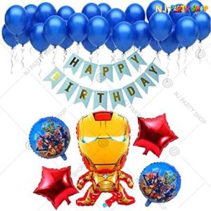 09U -Avengers Theme Birthday Decoration Combo - Set of 38