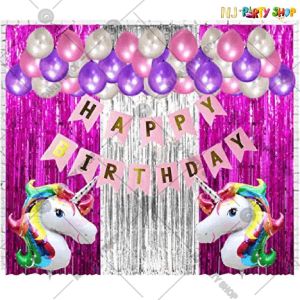 012T - Unicorn Theme Birthday Decoration Combo - Set of 48