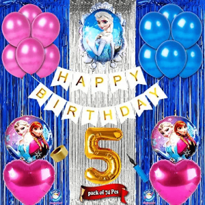 016U -Frozen Theme Birthday Decoration Combo - Set of 44