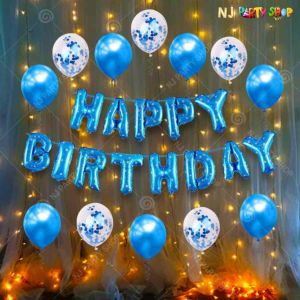 01S - Birthday Party Decoration Combo - Blue - Set of 29