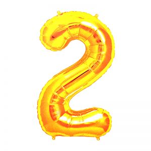 30 Inches Number 2 Golden Foil Balloon