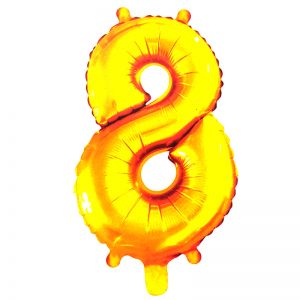 30 Inches Number 8 Golden Foil Balloon