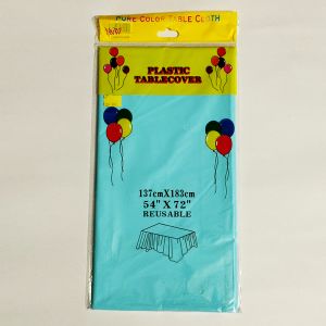 4 Seater Plastic Table Cover for Birthday Parties - Blue