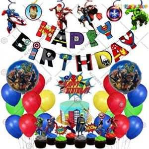 Avengers Theme Birthday Decoration Combo - Set of 62