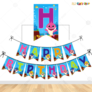 Baby Shark Theme Happy Birthday Banner Decoration