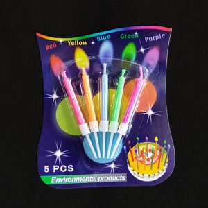 Birthday Cake - Same Flame Candles - Set of 5 Pcs - Multicolor