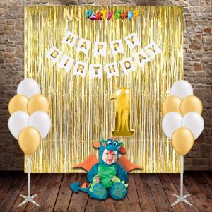 0118A Model - Birthday Decoration Combo Kit - White & Golden