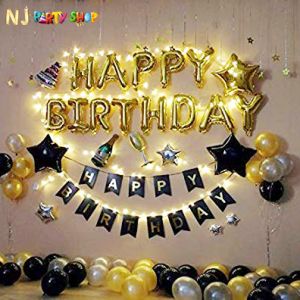 013A Model - Birthday Decoration Combo Kit - Black & Golden