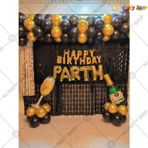 Birthday Decorations - Black & Golden - Model 1037