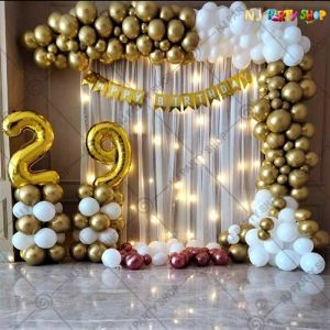 Birthday Decorations - White & Golden - Model 1033