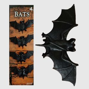 Black Plastic Bats - Set of 4
