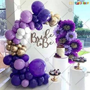 Bride To Be Decoration Combo - Purple & Gold - Set Of 48