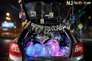 02M - Car Dikki Decoration Kit with Happy Birthday - Set of 36 Pcs