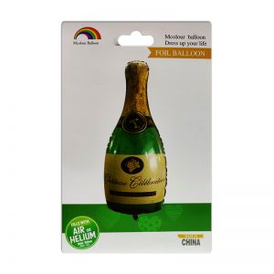 Champagne Bottle Foil Balloon - Green