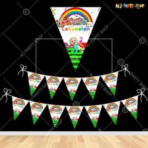 Cocomelon Theme Happy Birthday Flag Banner