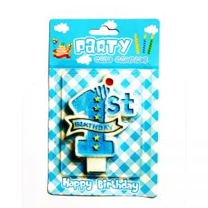 1st Birthday Boy Cake Candle