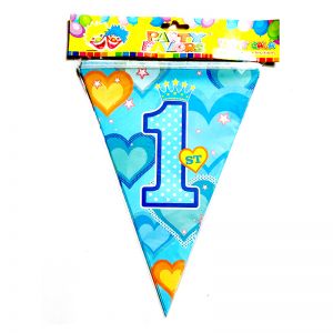 1st Birthday Boy Flag Banner Decoration