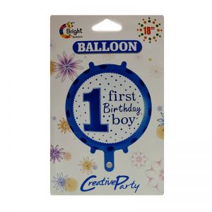 1st Birthday Boy Foil Balloon