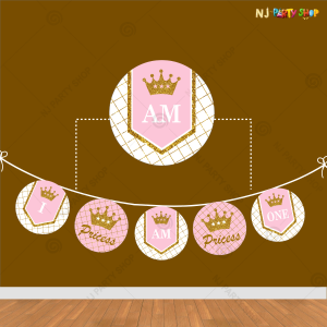 First Birthday Happy Birthday Pink Princess Banner