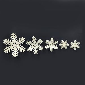 Foam White Snow Flakes Christmas Decorations - Set fo 5