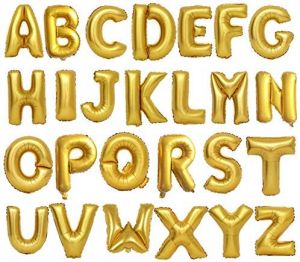 Golden Alphabets Foil Balloons - 17 Inch Size