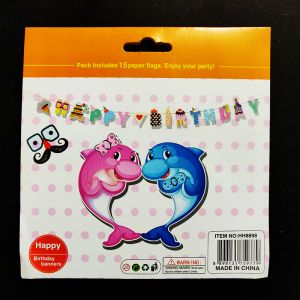 Happy Birthday Banner - Dolphin