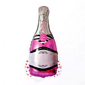 Champagne Shape Pink Foil Balloon