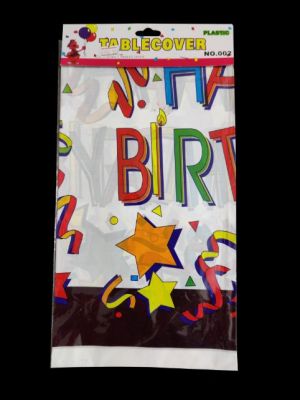 Happy Birthday Table Cover - Plastic - 4 Seater