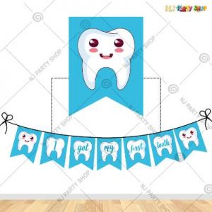 I got my First Tooth Party Banner - Blue