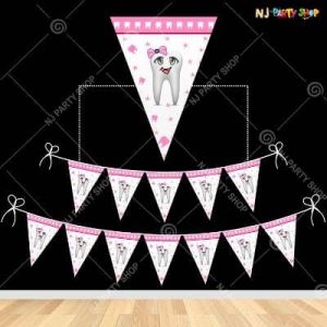 I got my First Tooth Party Flag Banner - Pink