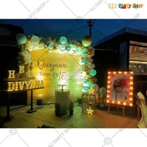 Kids Birthday Decorations - Golden & White - Model - 1081