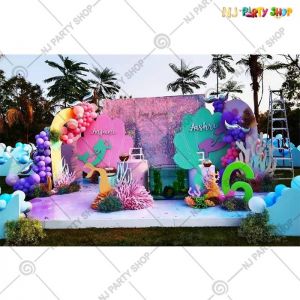 Kids Birthday Decorations - Mermaid Underwater Cartoon Theme - Model - 1058