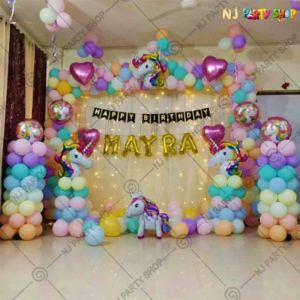 Kids Birthday Decorations - Unicorn Cartoon Theme - Model - 1074