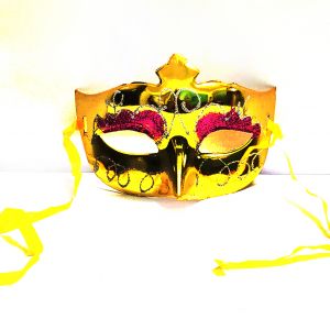 Masquerade Glitter Eye Mask - Metallic Golden