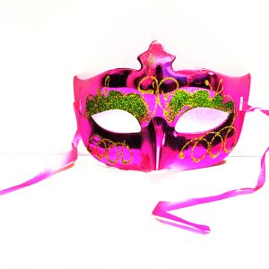 Masquerade Glitter Eye Mask - Metallic Pink